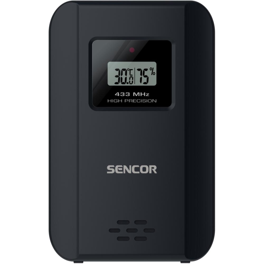 Sencor - Meteostanice s barevným LCD displejem a budíkem 3xAAA černá
