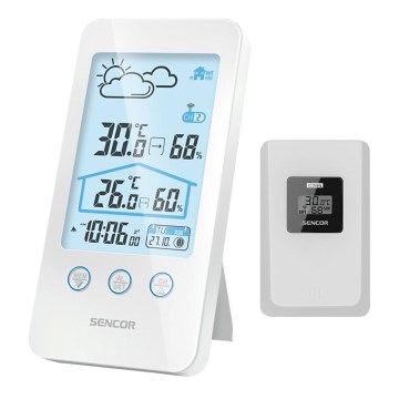 Sencor - Meteostanice s LCD displejem 2xAAA + 2xAAA bílá