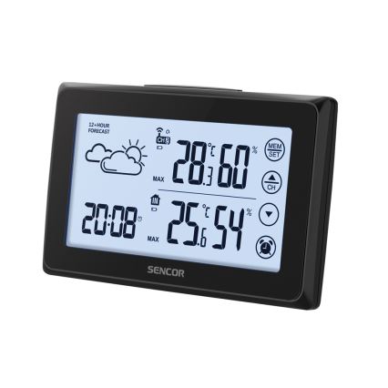 Sencor - Meteostanice s LCD displejem a budíkem 3xAAA