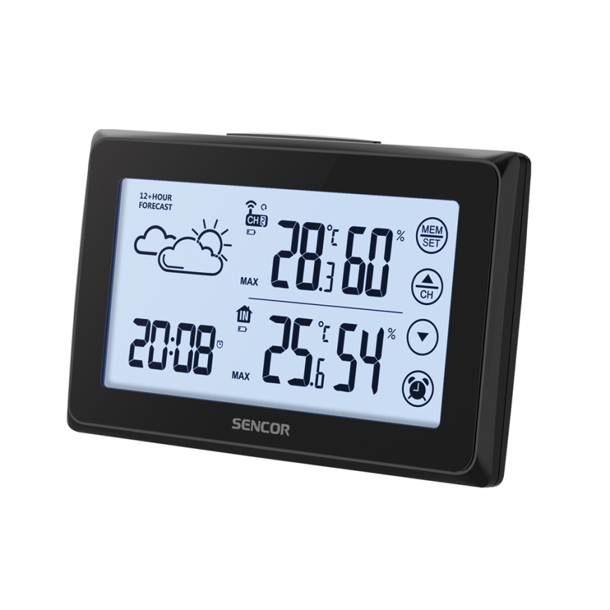 Sencor - Meteostanice s LCD displejem a budíkem 3xAAA