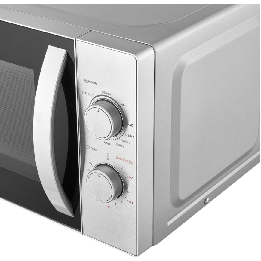 Sencor - Mikrovlnná trouba s funkcí grilu 700W/1000W/230V 20 l matný chrom