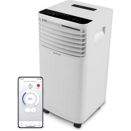 Sencor - Mobilní klimatizace s LCD displejem 3v1 930W/230V 7000 BTU Wi-Fi bílá + dálkové ovládání