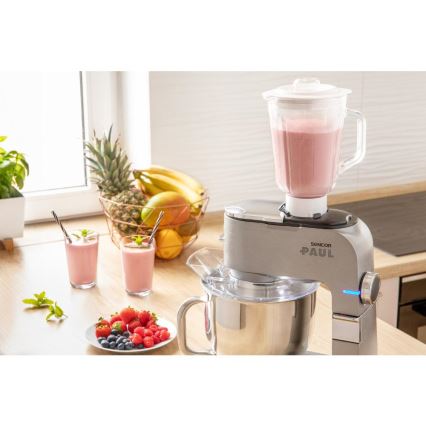 Sencor - Multifinkční kuchyňský robot s nerezovou mísou 1500W/230V matný chrom