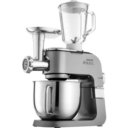 Sencor - Multifinkční kuchyňský robot s nerezovou mísou 1500W/230V matný chrom