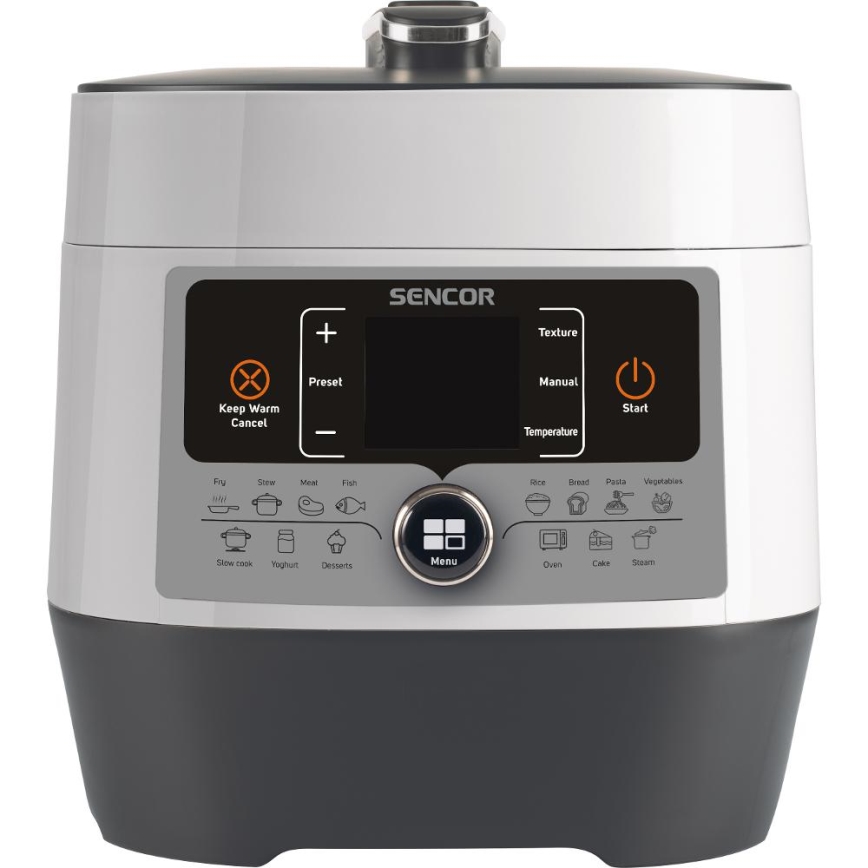 Sencor - Multifunkční elektrický tlakový hrnec 5,5 l 1000W/230V bílá/černá