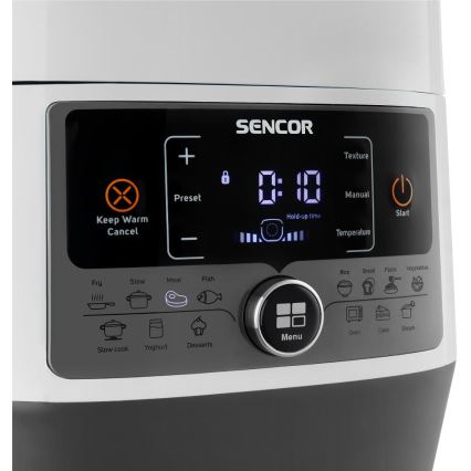 Sencor - Multifunkční elektrický tlakový hrnec 5,5 l 1000W/230V bílá/černá