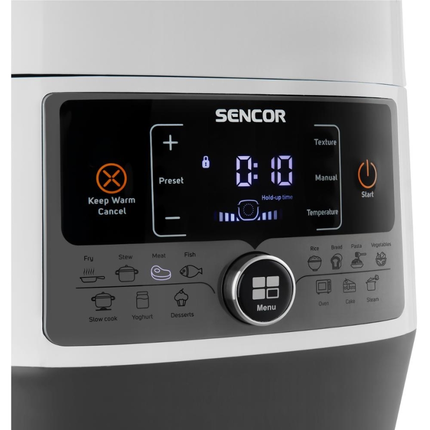 Sencor - Multifunkční elektrický tlakový hrnec 5,5 l 1000W/230V bílá/černá