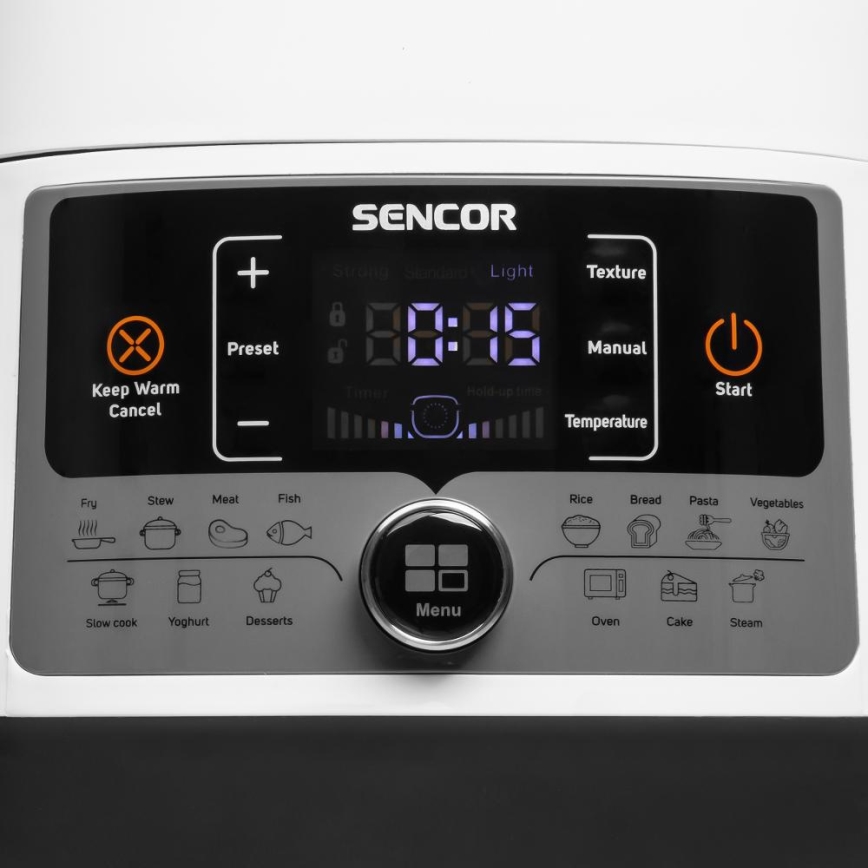 Sencor - Multifunkční elektrický tlakový hrnec 5,5 l 1000W/230V bílá/černá