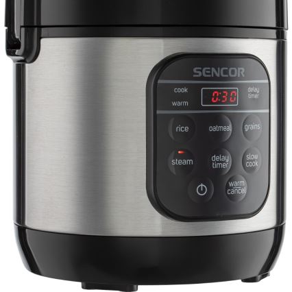 Sencor - Multifunkční rýžovar 350W/230V 0,6 l nerez/černá