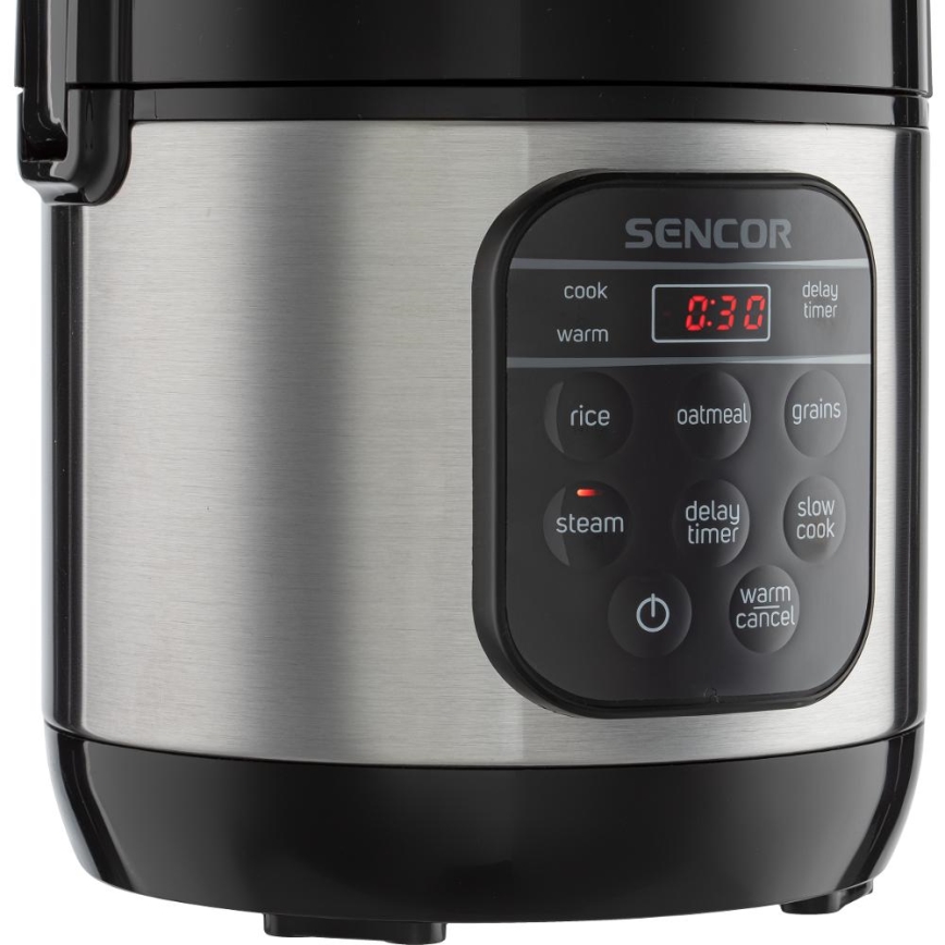 Sencor - Multifunkční rýžovar 350W/230V 0,6 l nerez/černá