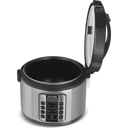 Sencor - Multifunkční rýžovar 700W/230V 1,5 l nerez/černá