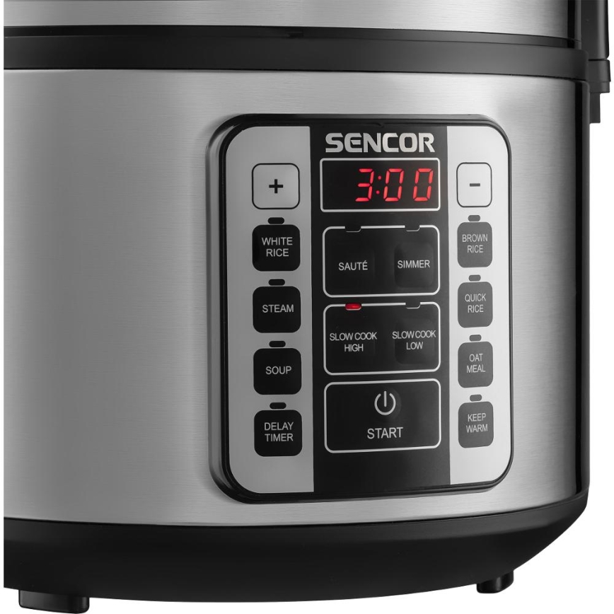 Sencor - Multifunkční rýžovar 700W/230V 1,5 l nerez/černá