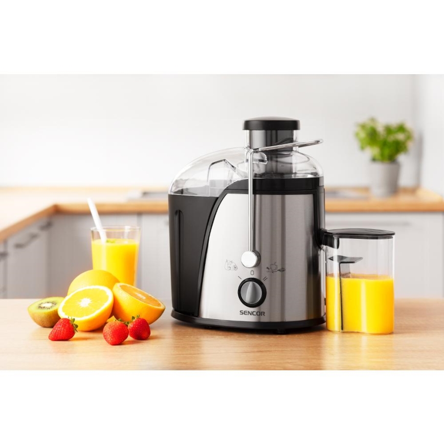Sencor - Odšťavňovač 400W/230V matný chrom/černá