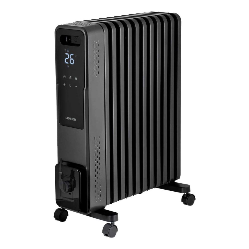 Sencor - Olejový ohřívač s 11 žebry 1000/1200/2400W/230V Wi-Fi černá