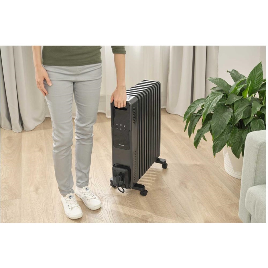 Sencor - Olejový ohřívač s 11 žebry 1000/1200/2400W/230V Wi-Fi černá
