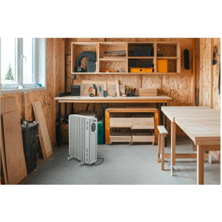 Sencor - Olejový ohřívač s 11 žebry 1000/2300W/230V bílá + dálkové ovládání