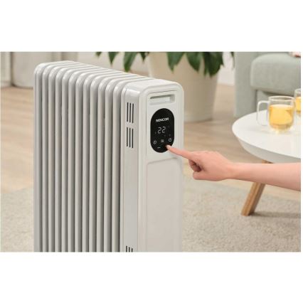 Sencor - Olejový ohřívač s 13 žebry 1000/2500W/230V bílá + dálkové ovládání