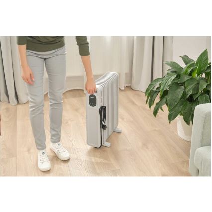 Sencor - Olejový ohřívač s 13 žebry 1000/2500W/230V bílá + dálkové ovládání