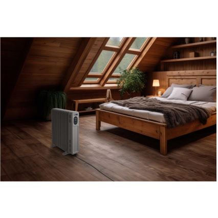 Sencor - Olejový ohřívač s 13 žebry 1000/2500W/230V bílá + dálkové ovládání
