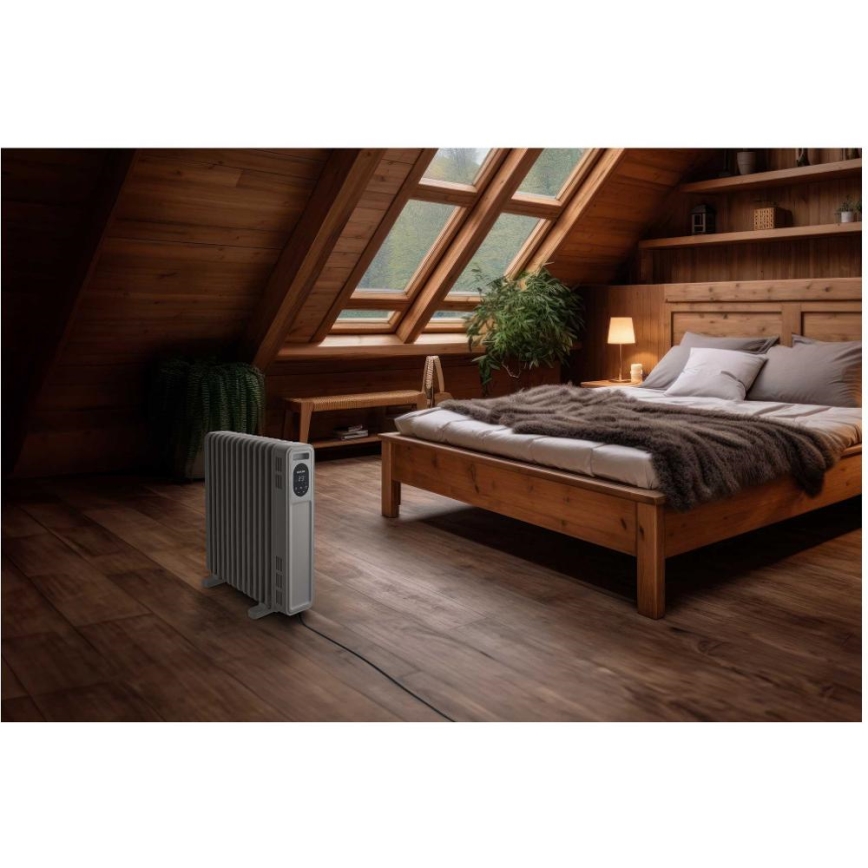 Sencor - Olejový ohřívač s 13 žebry 1000/2500W/230V bílá + dálkové ovládání