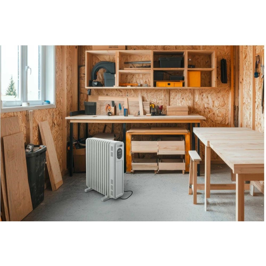 Sencor - Olejový ohřívač s 13 žebry 1000/2500W/230V bílá + dálkové ovládání