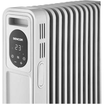Sencor - Olejový ohřívač s 13 žebry 1000/2500W/230V bílá + dálkové ovládání