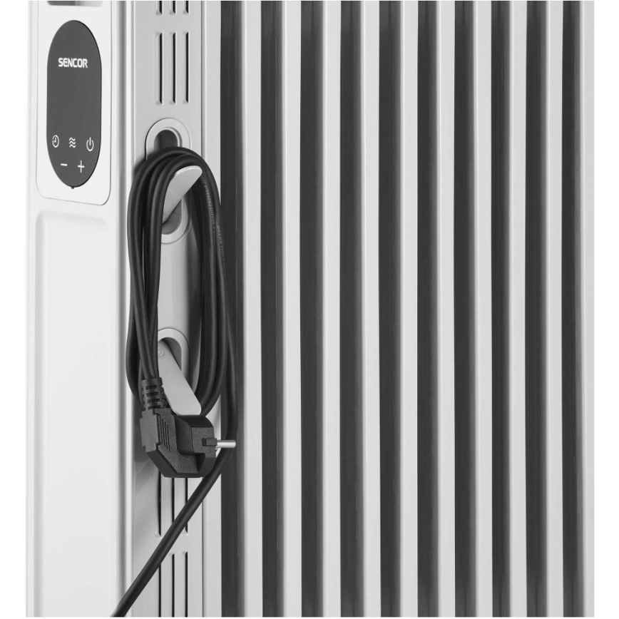 Sencor - Olejový ohřívač s 13 žebry 1000/2500W/230V bílá + dálkové ovládání