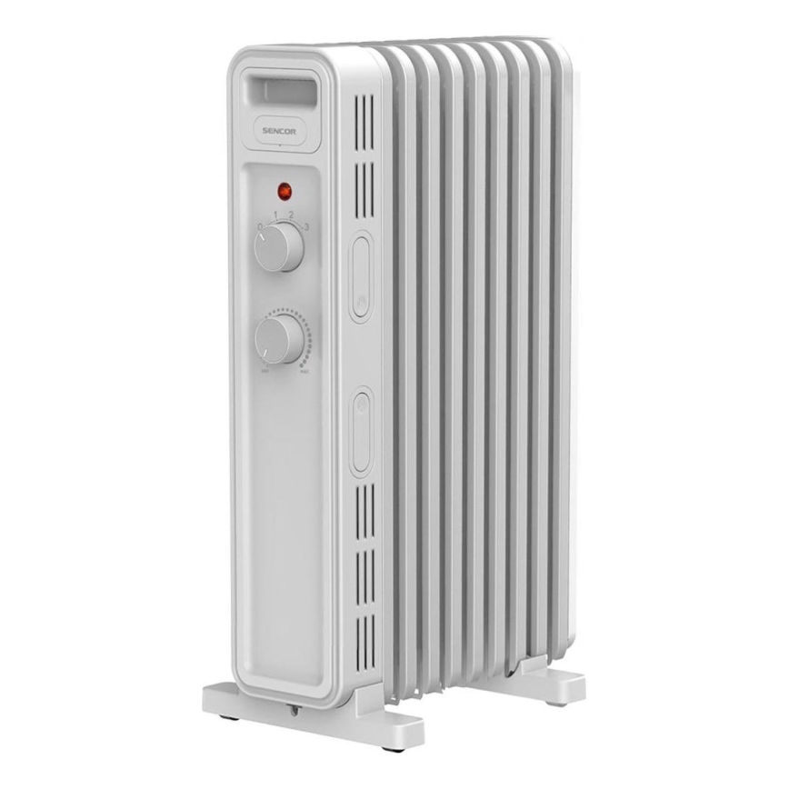 Sencor - Olejový ohřívač s 9 žebry 800/1200/2000W/230V bílá