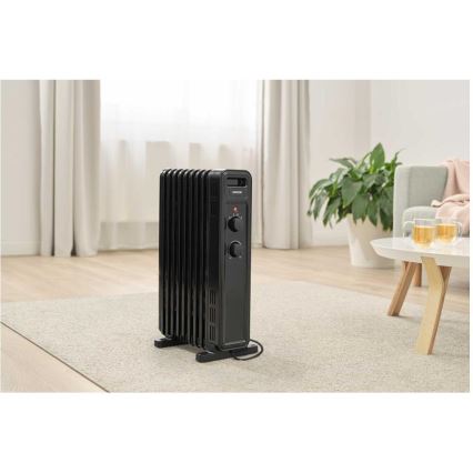 Sencor - Olejový ohřívač s 9 žebry 800/1200/2000W/230V černá