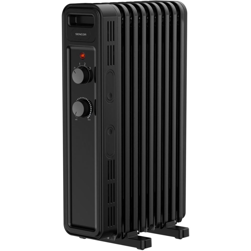 Sencor - Olejový ohřívač s 9 žebry 800/1200/2000W/230V černá