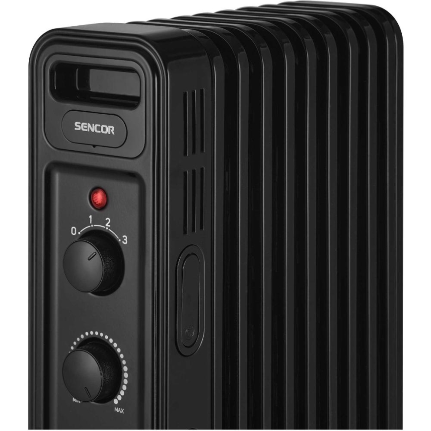 Sencor - Olejový ohřívač s 9 žebry 800/1200/2000W/230V černá