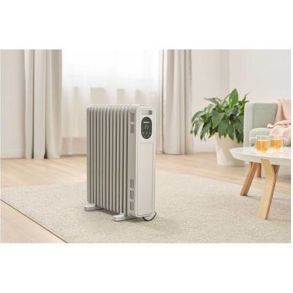 Sencor - Olejový ohřívač se 13 žebry 1000/2500W/230V bílá + dálkové ovládání