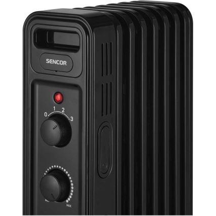 Sencor - Olejový ohřívač se 7 žebry 600/900/1500W/230V černá