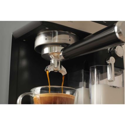 Sencor - Pákový kávovar espresso 1350W/230V černá/matný chrom