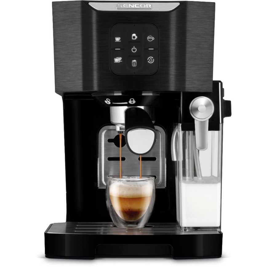 Sencor - Pákový kávovar espresso 1450W/230V černá/matný chrom