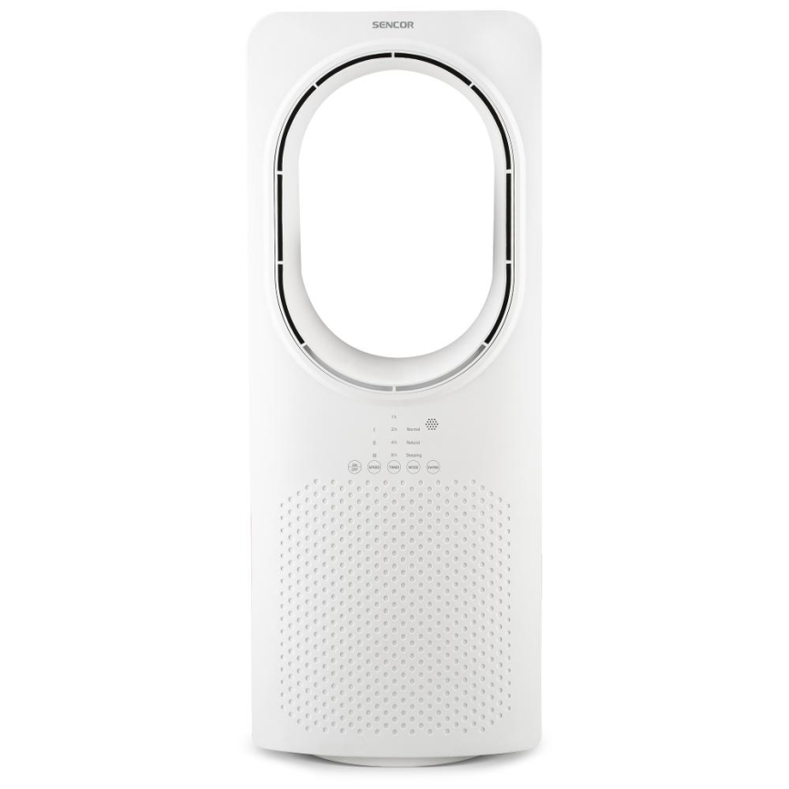Sencor - Podlahový bezvrtulový ventilátor 50W/230V bílá + dálkové ovládání
