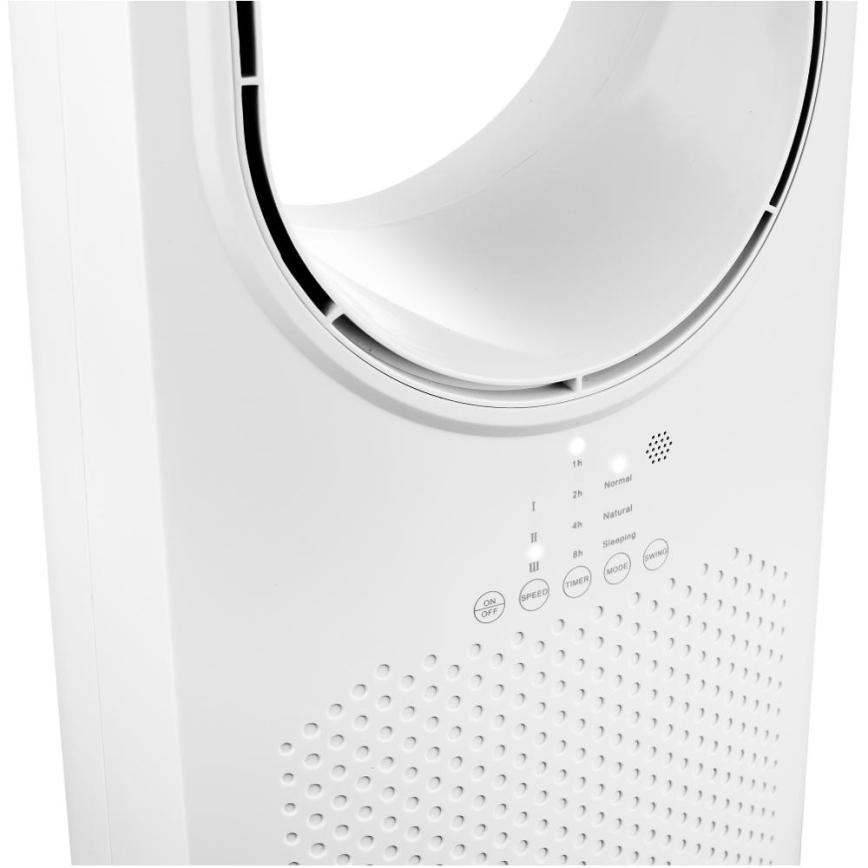 Sencor - Podlahový bezvrtulový ventilátor 50W/230V bílá + dálkové ovládání