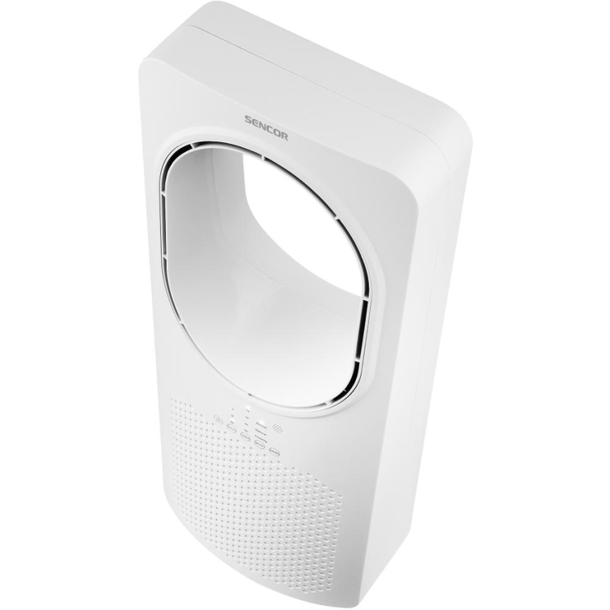 Sencor - Podlahový bezvrtulový ventilátor 50W/230V bílá + dálkové ovládání