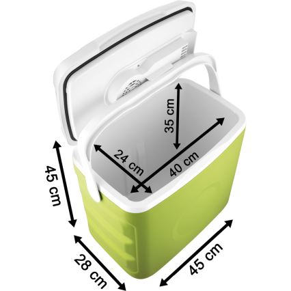 Sencor - Přenosná autochladnička 30 l 55W/5V/12V/230V zelená/bílá