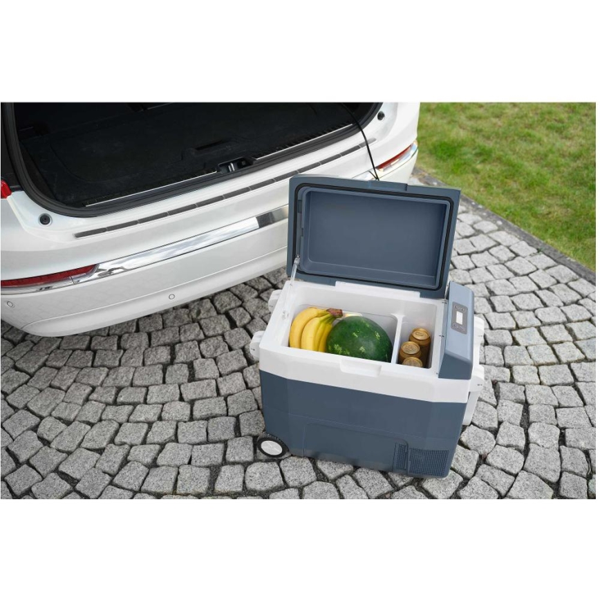 Sencor - Přenosná kompresorová autochladnička 55 l 70W/12V/230V modrá/bílá