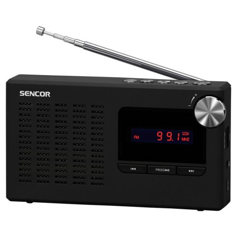 Sencor - Přenosný PLL FM radiopřijímač 5W 800 mAh 3,7V USB a MicroSD