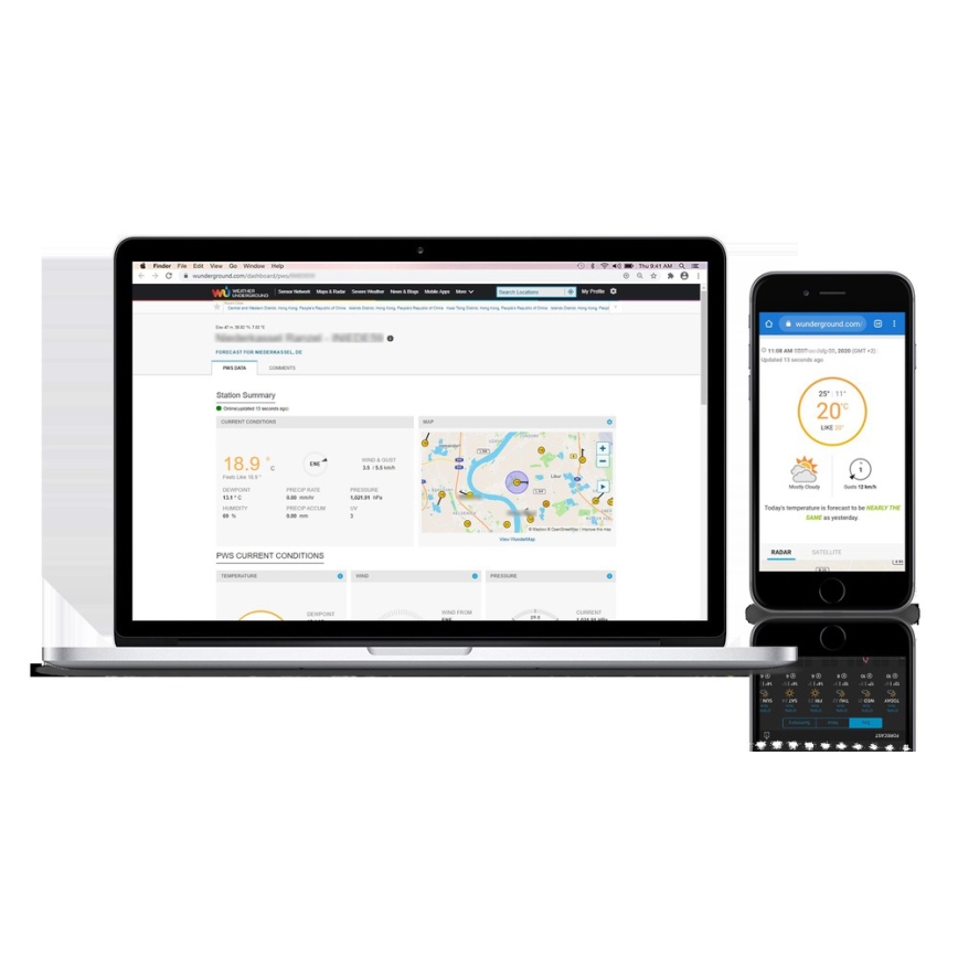 Sencor - Profesionální meteostanice s barevným LCD displejem 1xCR2032 + 3xAA Wi-Fi