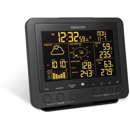 Sencor - Profesionální meteostanice s barevným LCD displejem 1xCR2032
