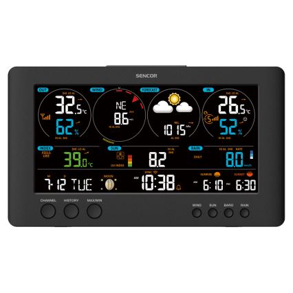 Sencor - Profesionální meteostanice s barevným LCD displejem 1xCR2032 Wi-Fi