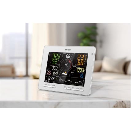 Sencor - Profesionální meteostanice s barevným LCD displejem 5V 1xCR2032 + 3xAA + 2xAA Wi-Fi Tuya