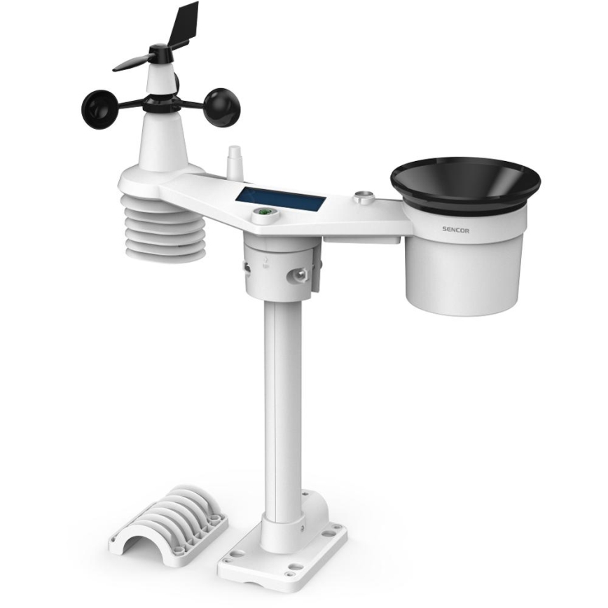 Sencor - Profesionální meteostanice s barevným LCD displejem 5V 1xCR2032 + 3xAA + 2xAA Wi-Fi Tuya