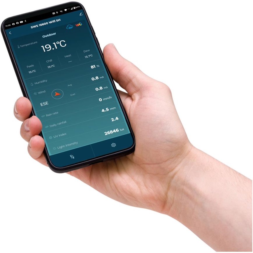 Sencor - Profesionální meteostanice s barevným LCD displejem 5V 1xCR2032 + 3xAA + 2xAA Wi-Fi Tuya