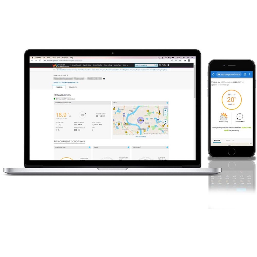 Sencor - Profesionální meteostanice s barevným LCD displejem 5V 1xCR2032 + 3xAA + 2xAA Wi-Fi Tuya