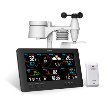 Sencor - Profesionální meteostanice s barevným LCD displejem 5V/1xCR2032 + 3xAA Wi-Fi