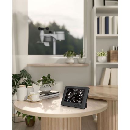 Sencor - Profesionální meteostanice s barevným LCD displejem a budíkem 5V/1xCR2032 + 3xAA